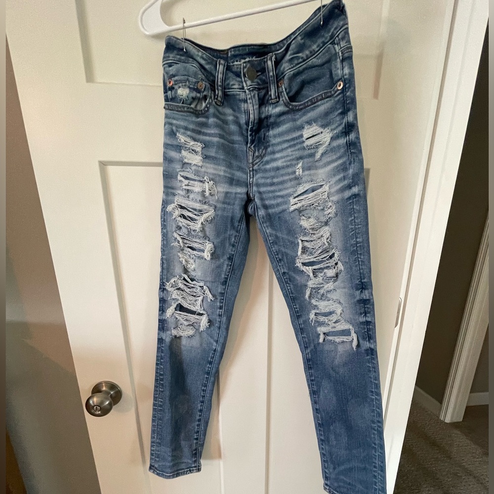 American Eagle Distressed Blue Jeans Airflex 360